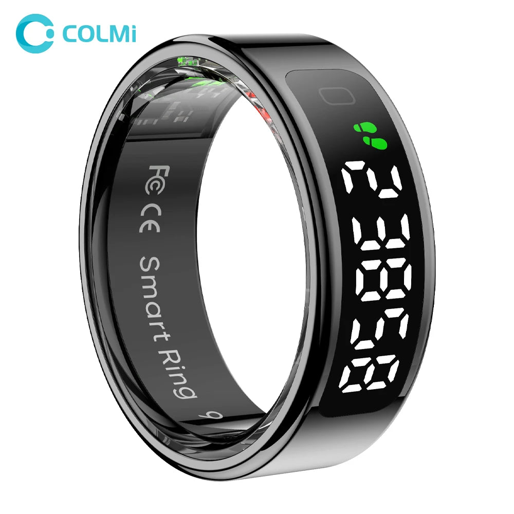 Smart Ring with Touch Display, Wireless Charging, 5 ATM Waterproof, Health Manager for Men & Women