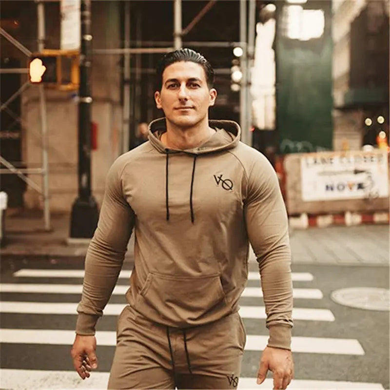 Autumn Fitness Pullover Hoodie for Men