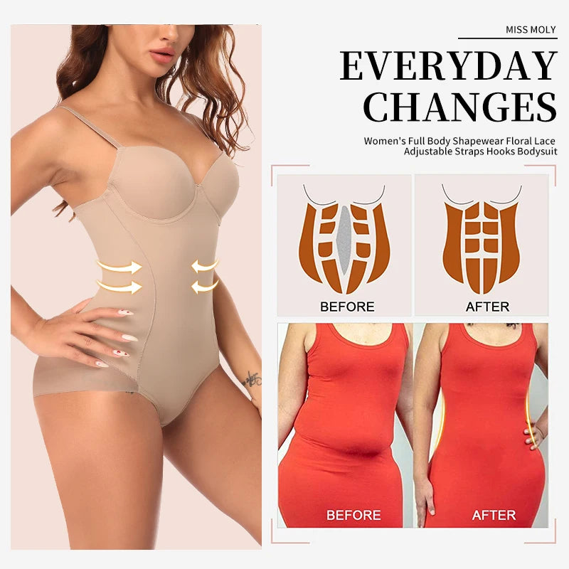 Shapewear Bodysuit for Women – Tummy Control, Butt Lifter, Waist Trainer, Stomach Slimming Body Shaper