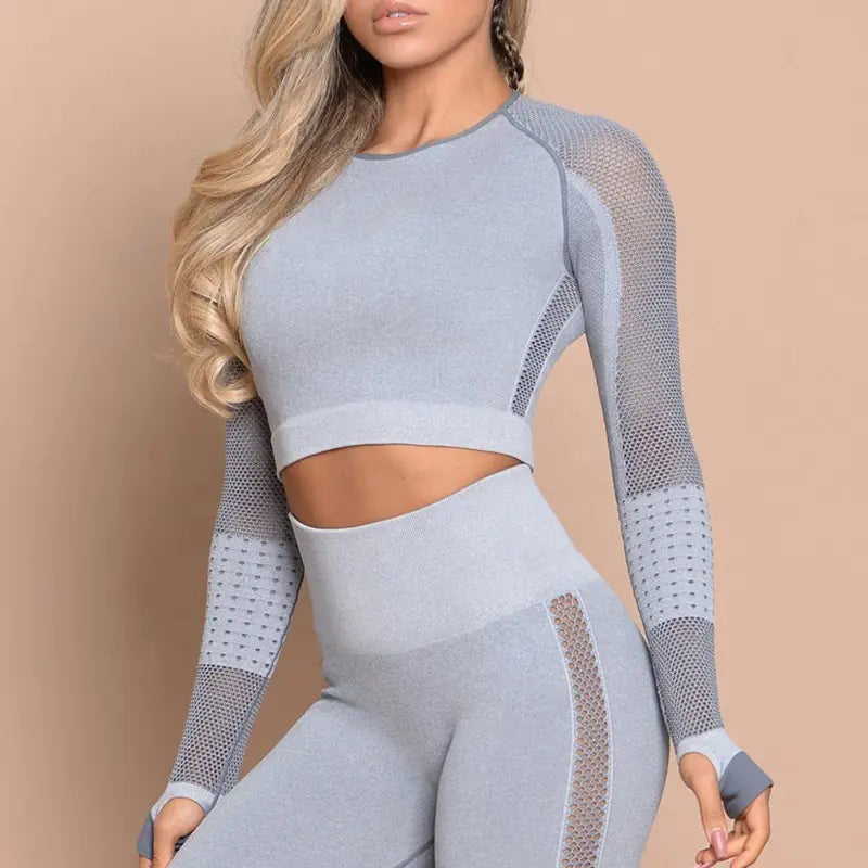 Chic Mesh Yoga Crop Tee