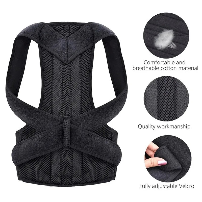 Upper Back Posture Corrector Clavicle Support Brace Strap for Straightening Shoulders and Improving Posture