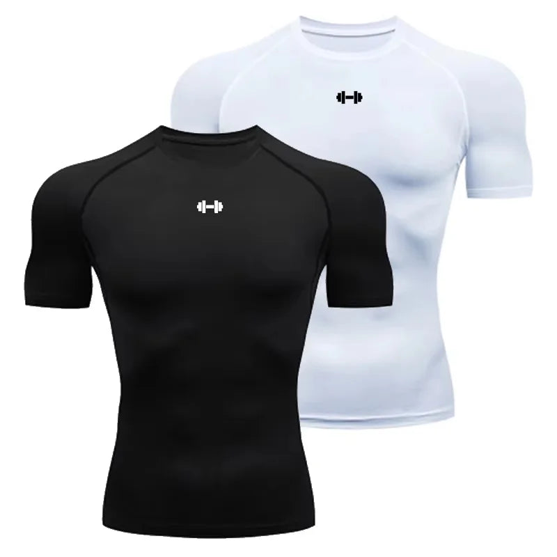 Men's Compression T-Shirt – Summer Sportswear, Elastic, Quick-Dry Athletic Tee for Gym, Workout, and Fitness