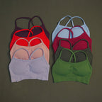 Women’s Seamless Sports Bra Camisole – High Stretch Nylon Yoga Crop Top