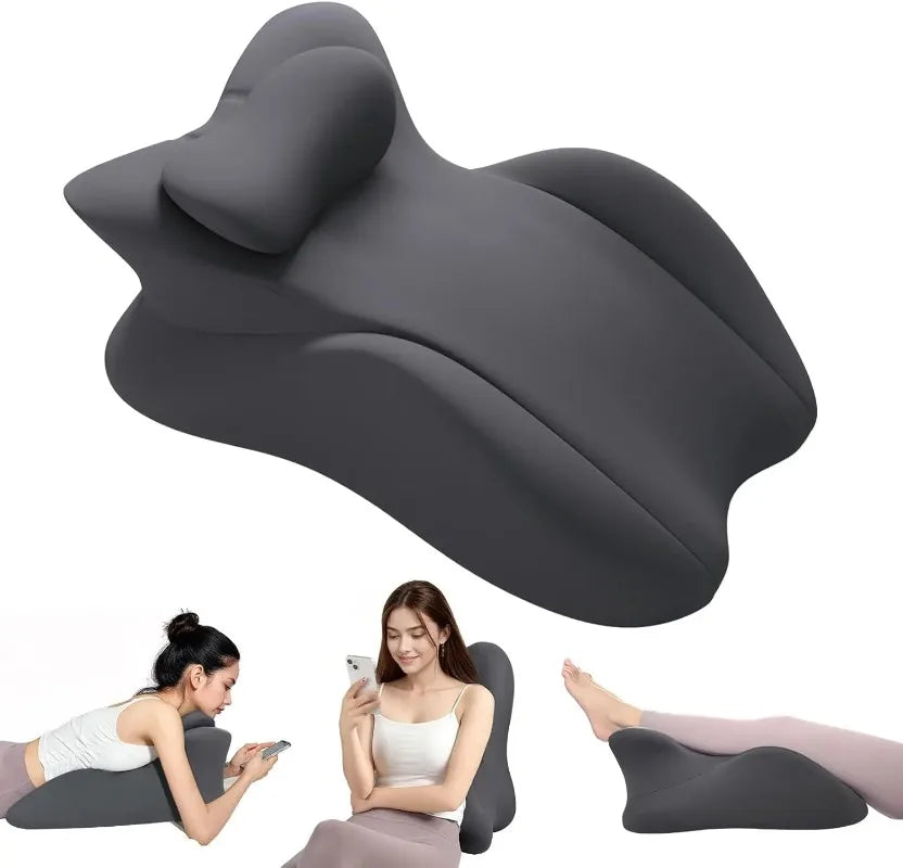 Multi-Positional Memory Foam Wedge Pillow with Removable Cover – Ergonomic Prone Body Pillow for Pain Relief