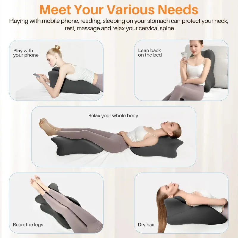 Multi-Positional Memory Foam Wedge Pillow with Removable Cover – Ergonomic Prone Body Pillow for Pain Relief