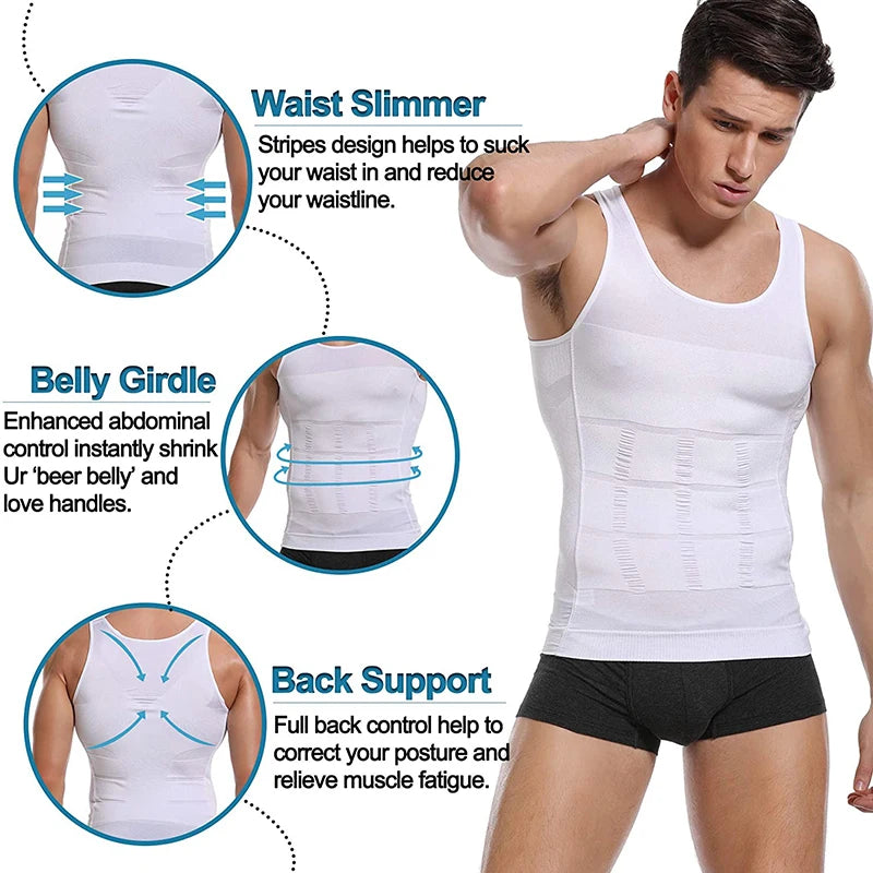 Men's Slimming Body Shaper Vest Shirt – Abs & Abdomen Compression Tank Top
