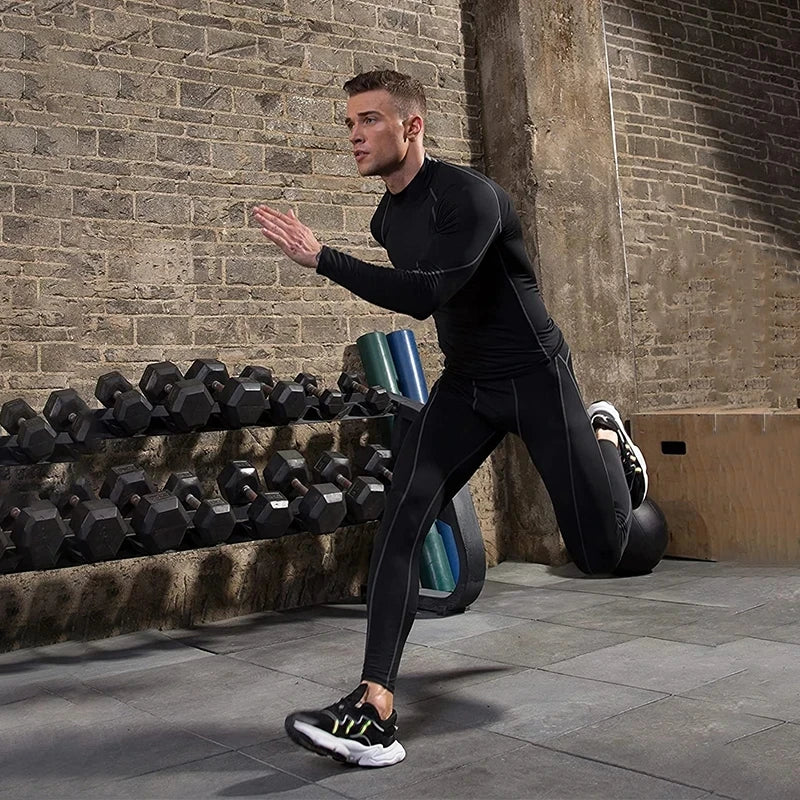 Men's Long Sleeve Compression T-Shirt – Quick Dry, Bodybuilding, Running, Gym Fitness