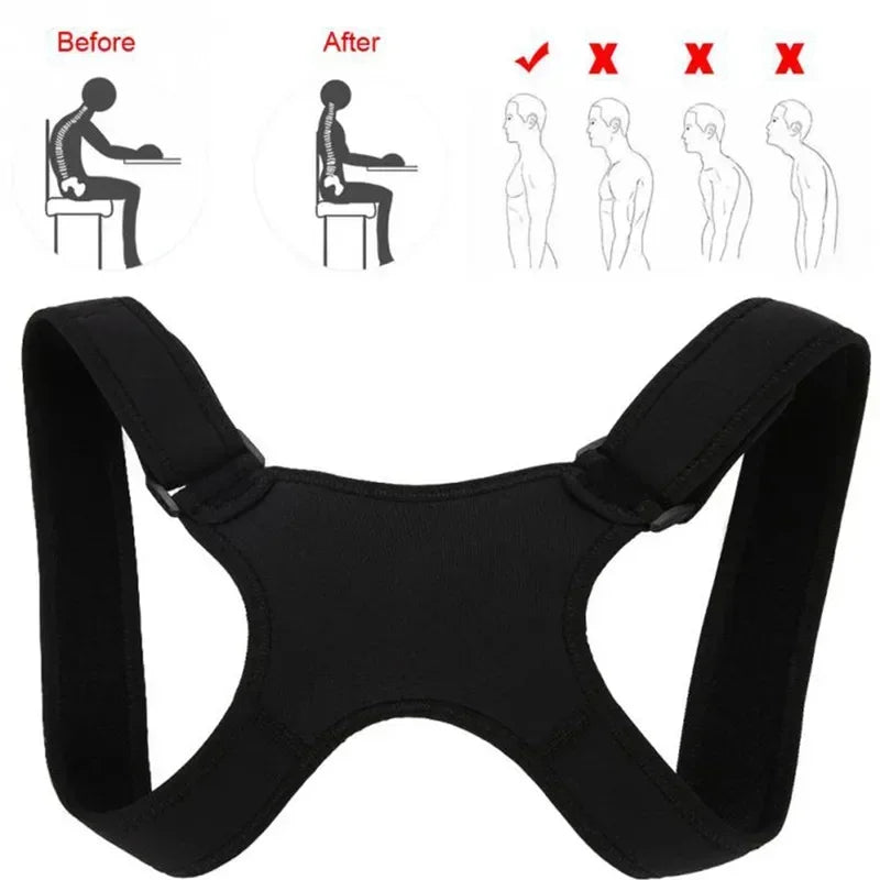 Unisex Adjustable Nylon & Polyester Body Brace Belt – Soft Posture Corrector Lumbar Support, Comfortable and Durable