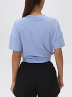 Oversized Workout Short - Sleeve TShirt with Asymmetric Hem -
