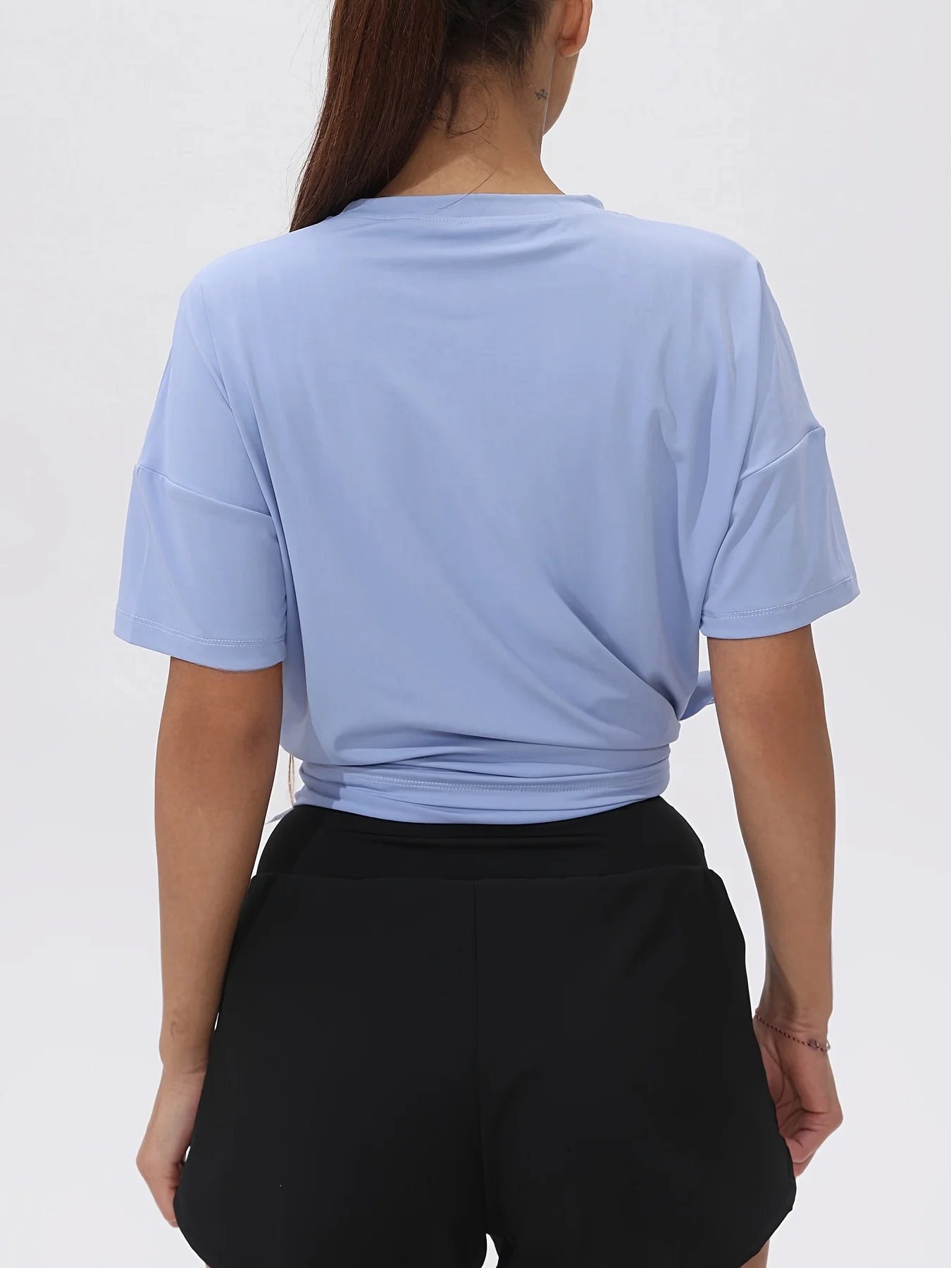 Oversized Workout Short - Sleeve TShirt with Asymmetric Hem -