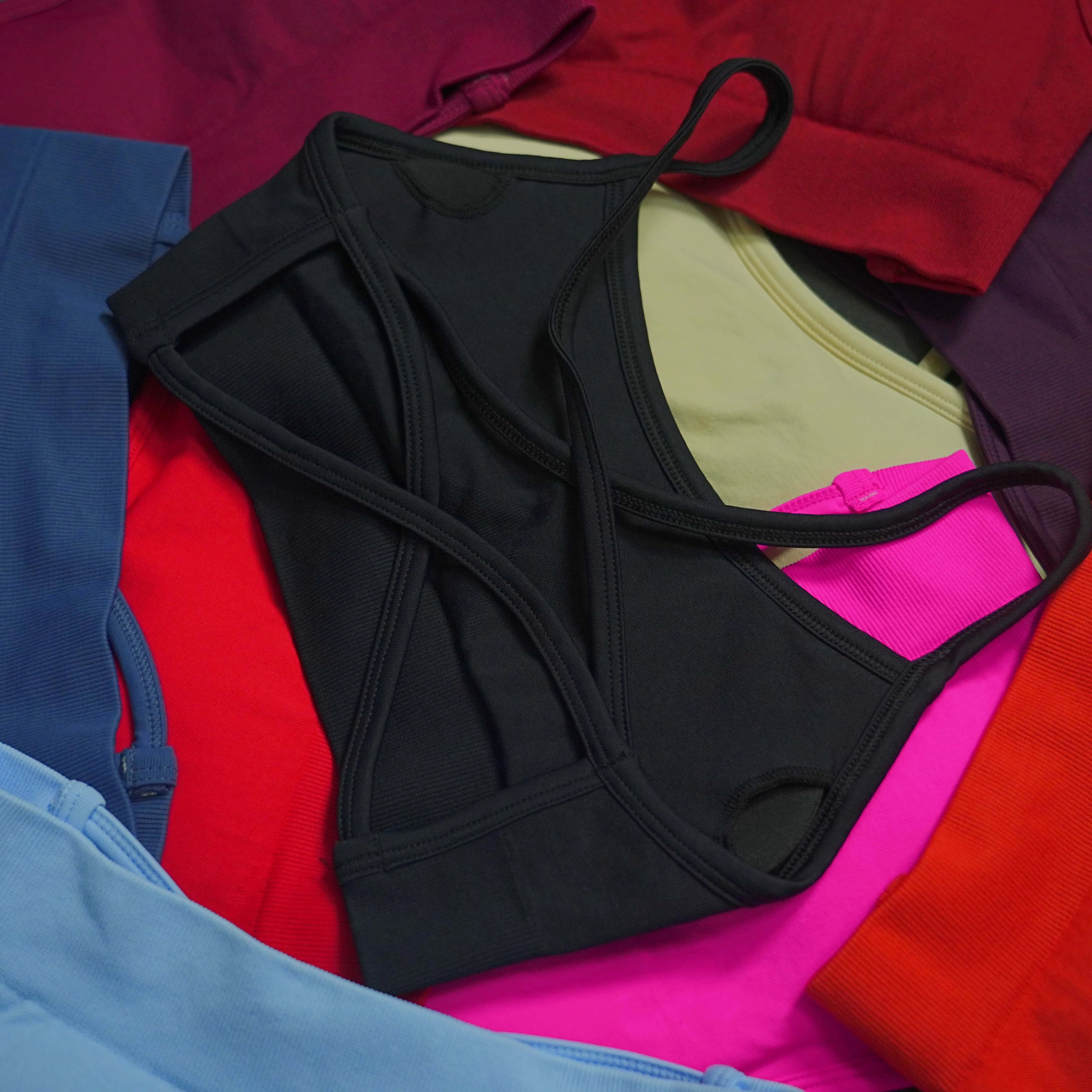 Women’s Seamless Sports Bra Camisole – High Stretch Nylon Yoga Crop Top