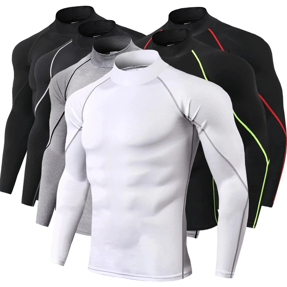 Men's Long Sleeve Compression T-Shirt – Quick Dry, Bodybuilding, Running, Gym Fitness