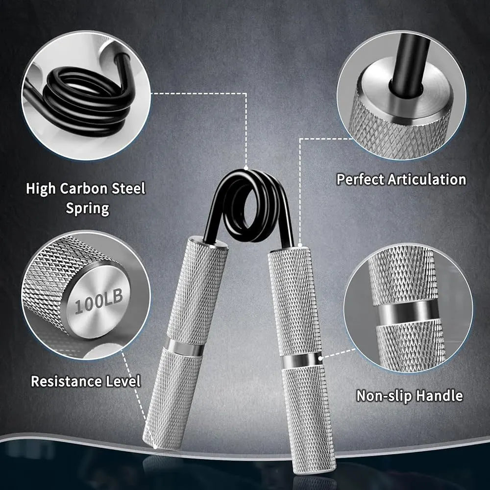 Metal Hand Grip Strengthener 50LB-300LB – Non-Slip Heavy-Duty Forearm Exerciser Hand Gripper