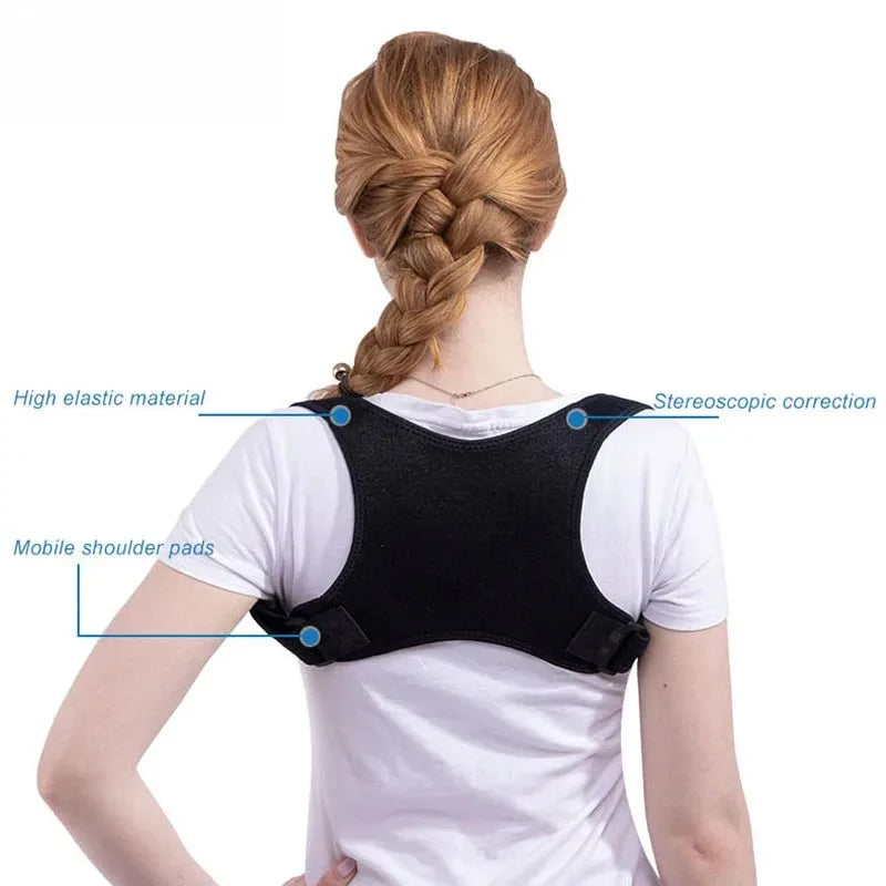 Unisex Adjustable Nylon & Polyester Body Brace Belt – Soft Posture Corrector Lumbar Support, Comfortable and Durable