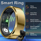 Smart Ring with Blood Pressure, Heart Rate & Sleep Monitoring, IP68 & 5ATM Waterproof, Multi-Sport Mode – Smart Ring for Men & Women