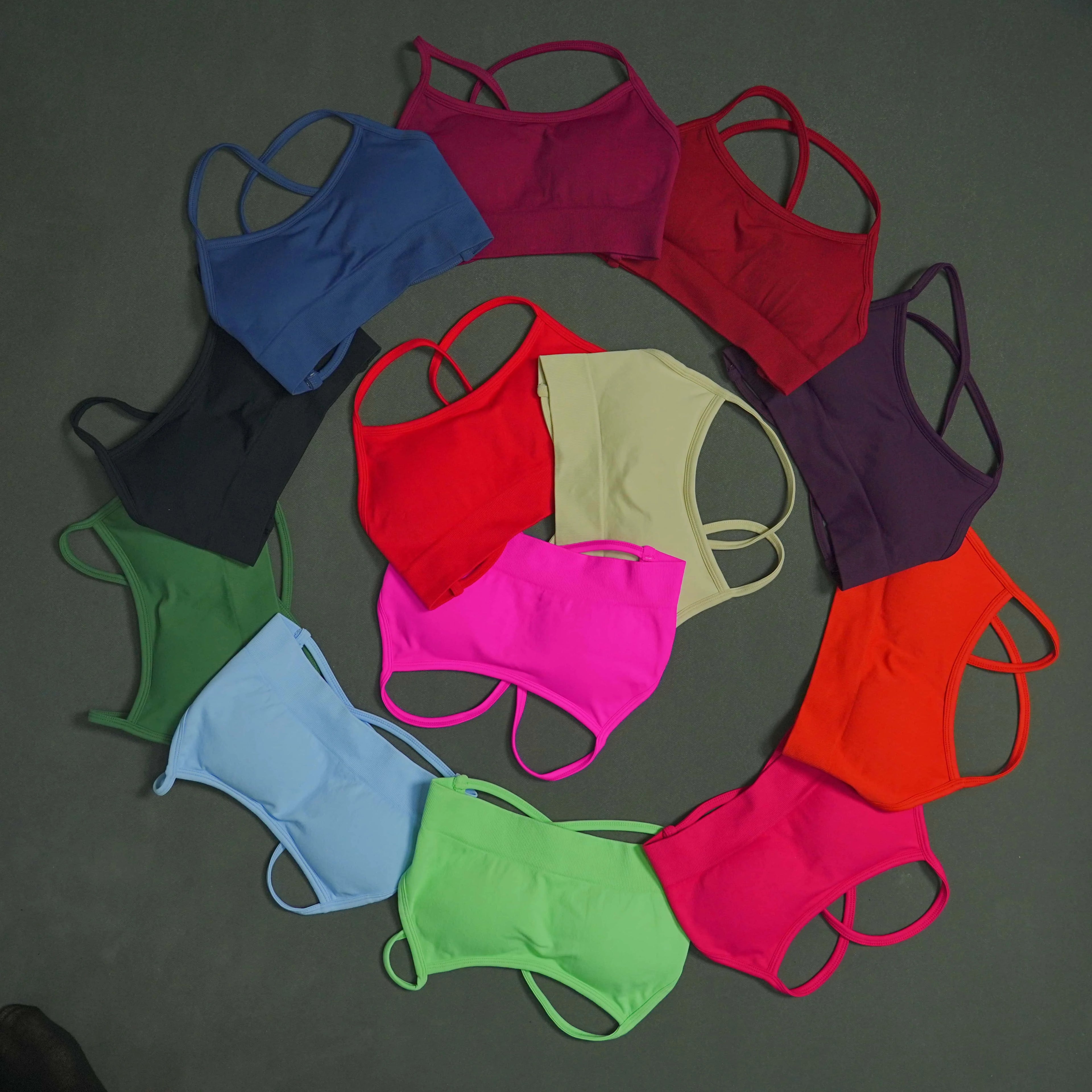 Women’s Seamless Sports Bra Camisole – High Stretch Nylon Yoga Crop Top