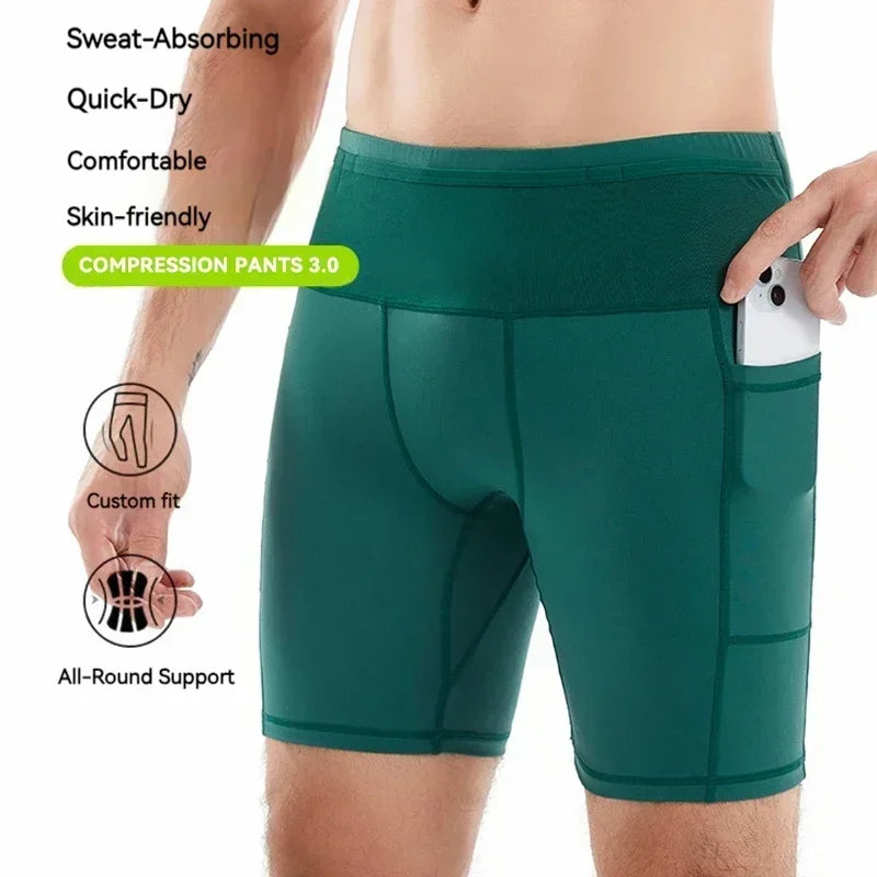 Men's Multi-Pockets Compression Shorts 3.0 – Quick-Dry, Fitness Training Shorts