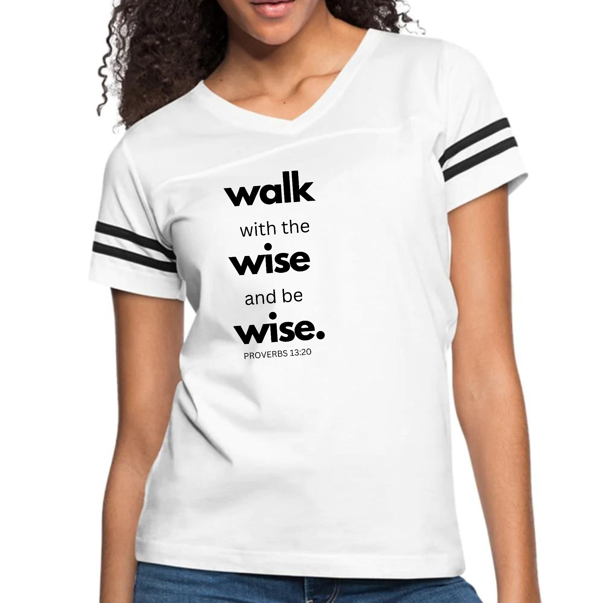 Womens Vintage Sport Graphic T-shirt - Walk with the Wise and be Wise